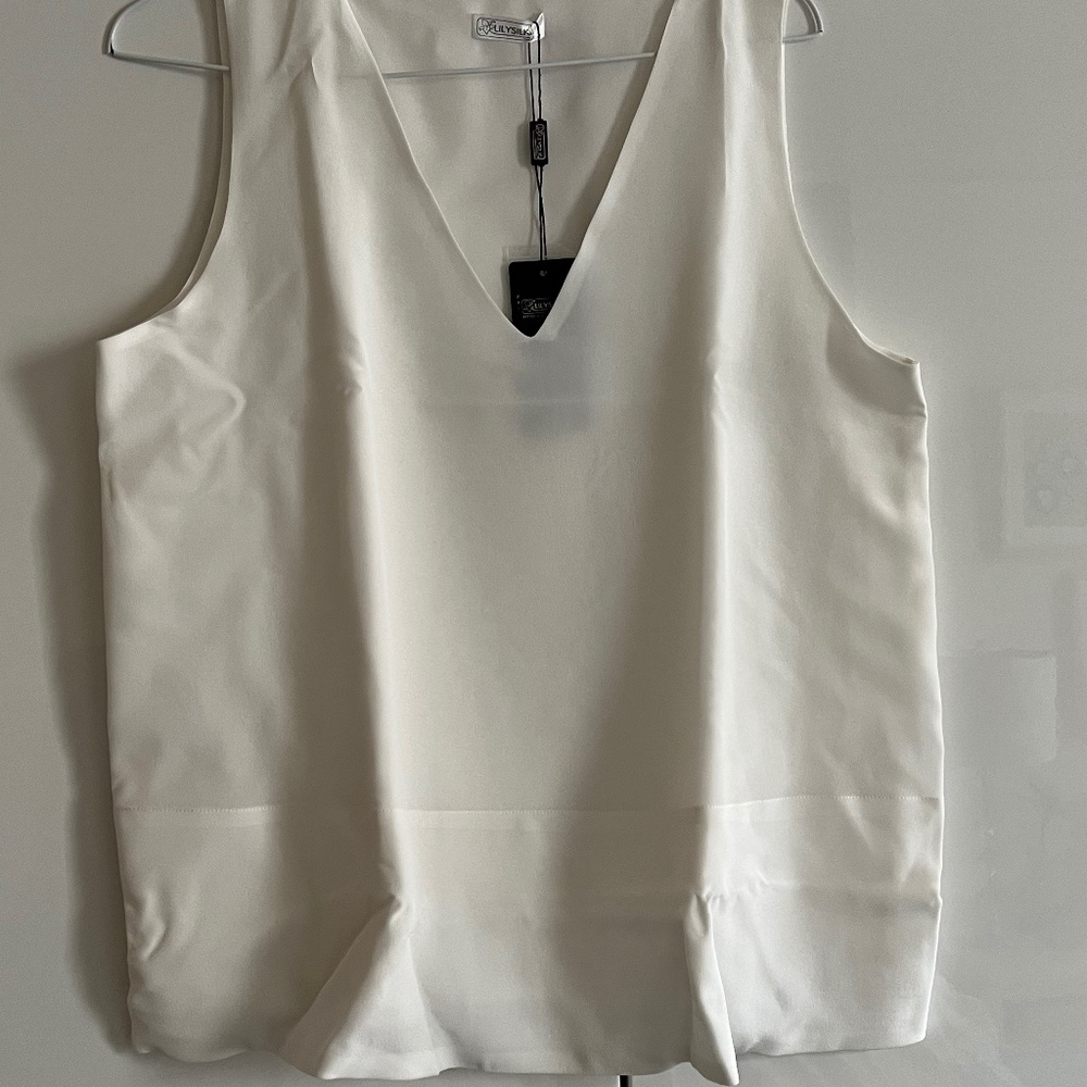 Double lined v neck silk tank